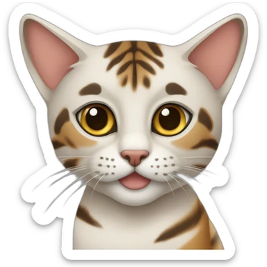 Siamois et chat tigré tricolore  sticker