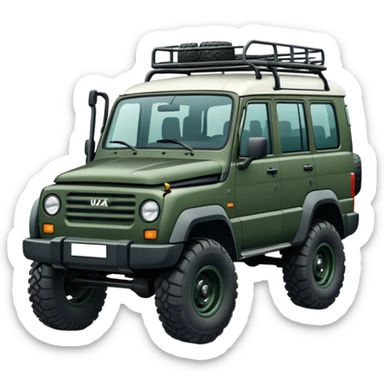 UAZ Patriot Russian SUV off-road vehicle with distinctive square boxy shape sticker
