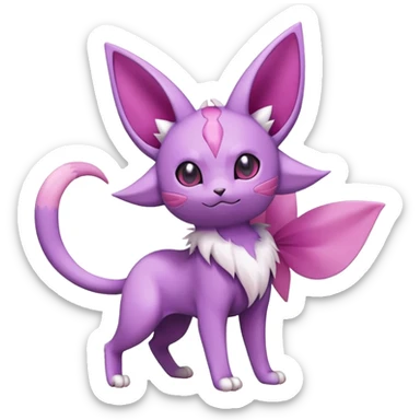 Purugly-Espeon-Skitty-Pokémon-Fakémon-hybrid-creature (full body) sticker