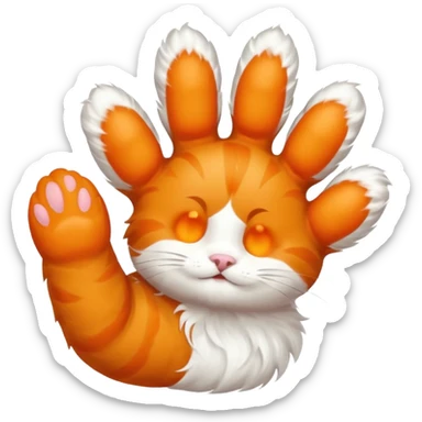 Waving cat paw sticker