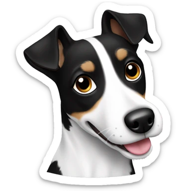 black and white jack russel  sticker