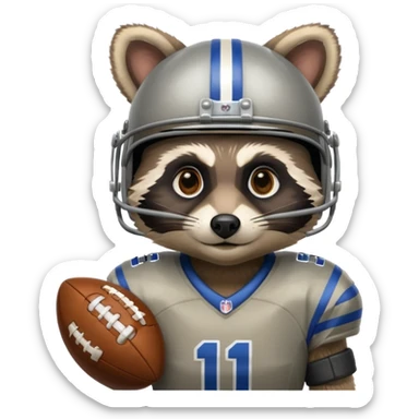 american football player raccoon sticker