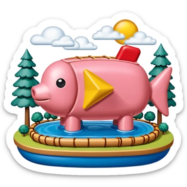  paris art city SPAM meat jeff koons style sculpture arty landscape  sticker