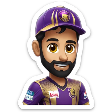 Dinesh Karthik in Kolkata knight riders jersey sticker