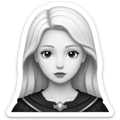 Aasimar dnd estilo blanco y negro dibujo sticker