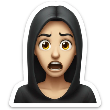 Horrified face dark gothic sticker