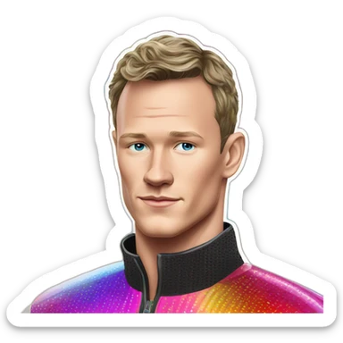 Fancy disco futuristic Jonathan Toews in rainbow bubble sticker
