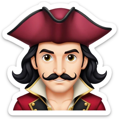 photorealistic captain hook sticker