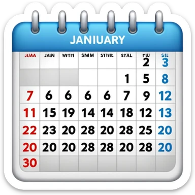 Calander page of 30 January only  sticker