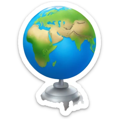 A globe with people from all around the globe popping out sticker
