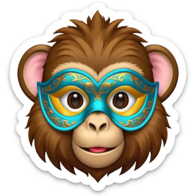 a monkey wearing masquerade sticker