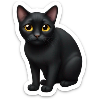 bombay black cat sticker
