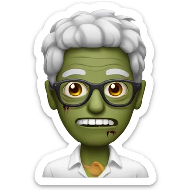 indian zombie with glasses sticker