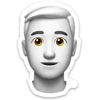 White with asymmetric black spot on his head sticker