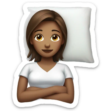 fair skin girl with warm brown hair laying in a hospital bed  sticker