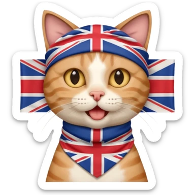 cat singing "my butthole speaks british" sticker