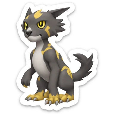 cute cool edgy Digimon-Fakemon-animal with markings full body sticker