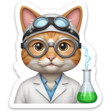 Chemist cat sticker