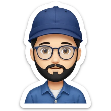 generate a fair pretty bratz boy wearing a dark blue cap and  button up shirt. Handsome with spectacles

bearded and handsome

hair black long sticker