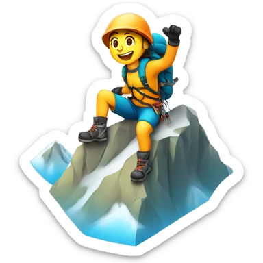 happy climber on top of summit sticker