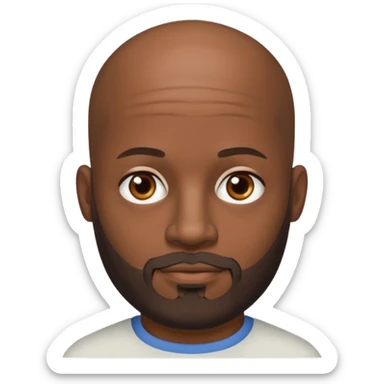 African American male bald salt & pepper beard sticker