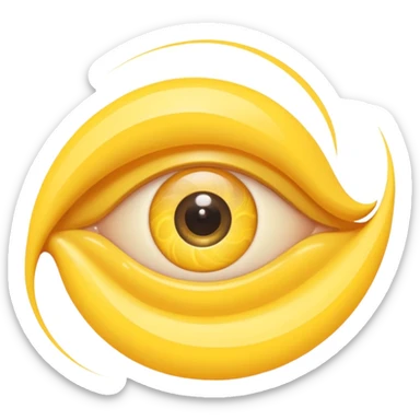 Thin Yellow swirl around an eye  sticker