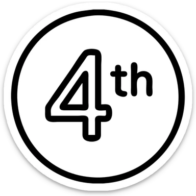 first ,a 4 in a circle with 'th' in the circle sticker
