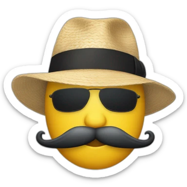 chat avec un chapeau haut de forme et une moustache sticker