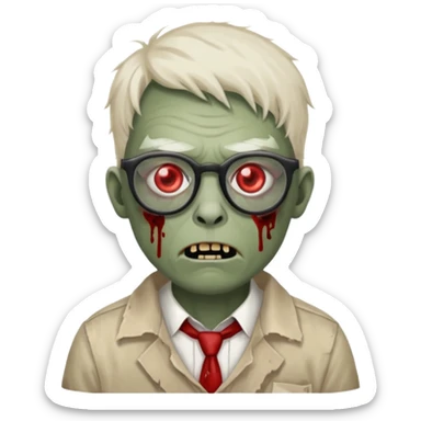 Um zombie nerd sticker