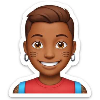 brown skin yvl emoji with cybersigilism tattoo sticker