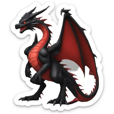 cool edgy black and red Dark-type nargacuga dragon Pokémon full body sticker