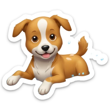 Dog swimming in the pool sticker