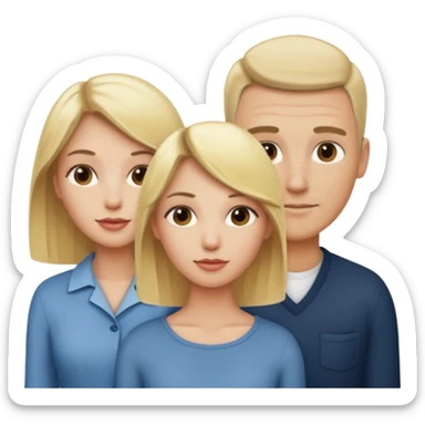 Two blonde women and a man with skin head  sticker