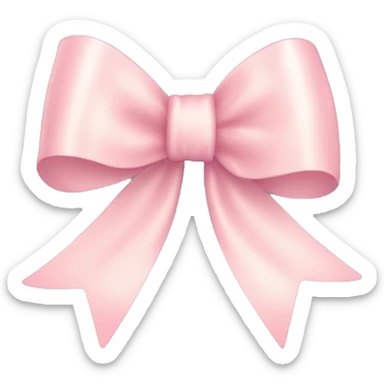 Pastel light pink ribbon bow  sticker