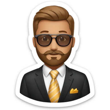 Best successful criminal defense attorney with a beard, and sunglasses and fancy tie sticker