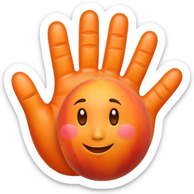Prend l’emoji pêche 🍑 et rajoute des trace de mains transparentes  sticker