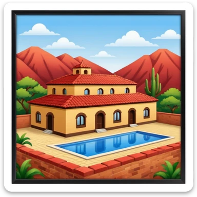 crea un emoji de una hacienda sticker