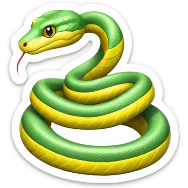A cute pastel green snake sticker