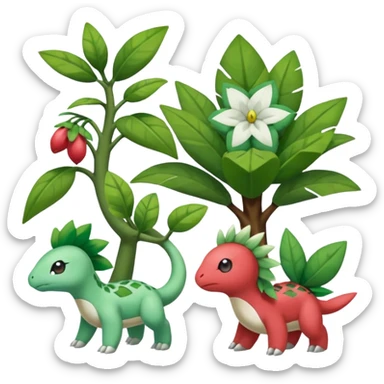 Tropius-Shaymin-Ivysaur-Meloetta-Pokémon, full body sticker
