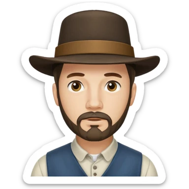 Amish man with goatee. Clean shaved above mouth  sticker