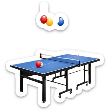 An open house garage that has a ping pong table in it and other fun decorations  sticker