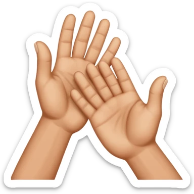 Two hands rubbing their palms together like they are Supposed to do something sticker