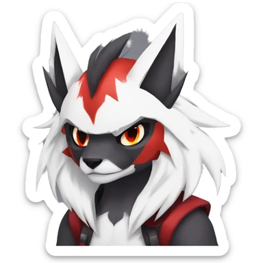 Black Cool Edgy Anthro Zangoose Litten Absol Zoroark Zorua Fakémon  with White and Red Edgy markings sticker