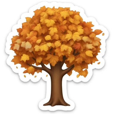 autumn tree with leaves falling  sticker