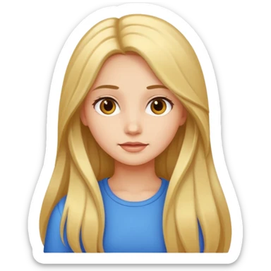 A girl  whit long hair bright  sticker