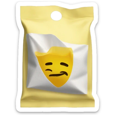 Tea bag with yellow label sticker