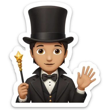 Magician with top hat,Street Performers. sticker
