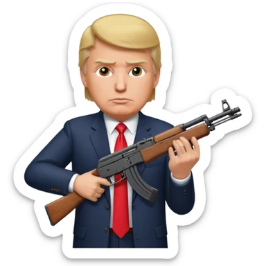 Trump with an Al 47 sticker