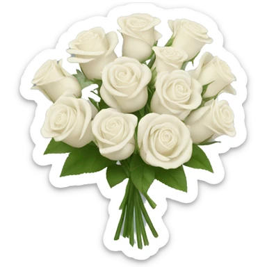 bouquet of white roses sticker