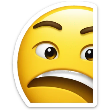 Yellow standard emoji face giving a side eye look to the viewer conveying an emotion of suspicion or skepticism sticker
